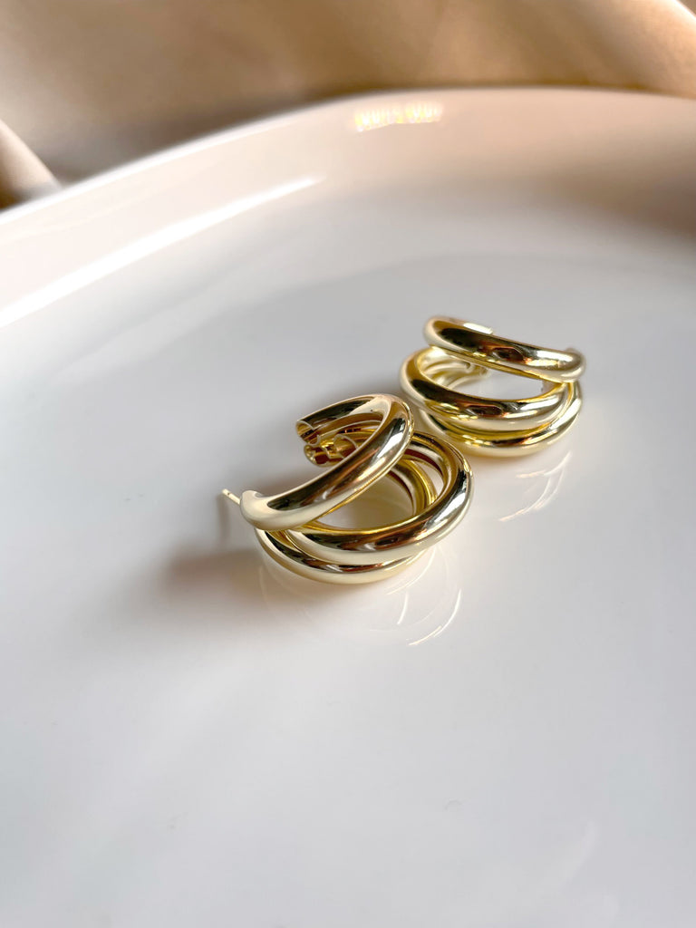 Triple hoops gold Clearance