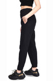 black joggers, joggers for women ,black cotton high waist joggers, high waist joggers, comfortable joggers, casual wear joggers, breathable joggers, stylish joggers, women's joggers,