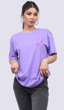 Slayink Women Back Print Graphic Lilac Oversized Tshirt