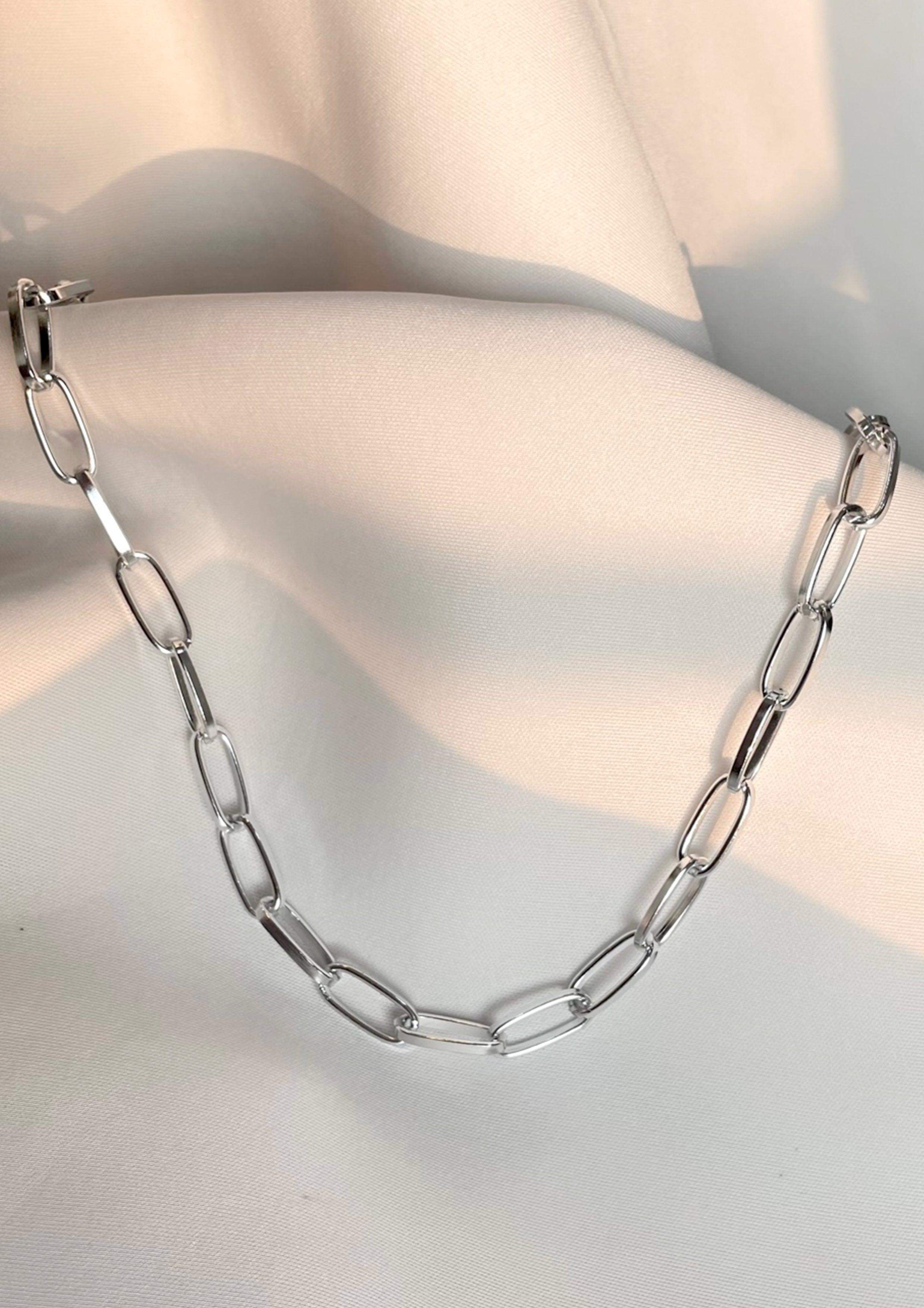 Silver Link Chain Necklace-Slayink-