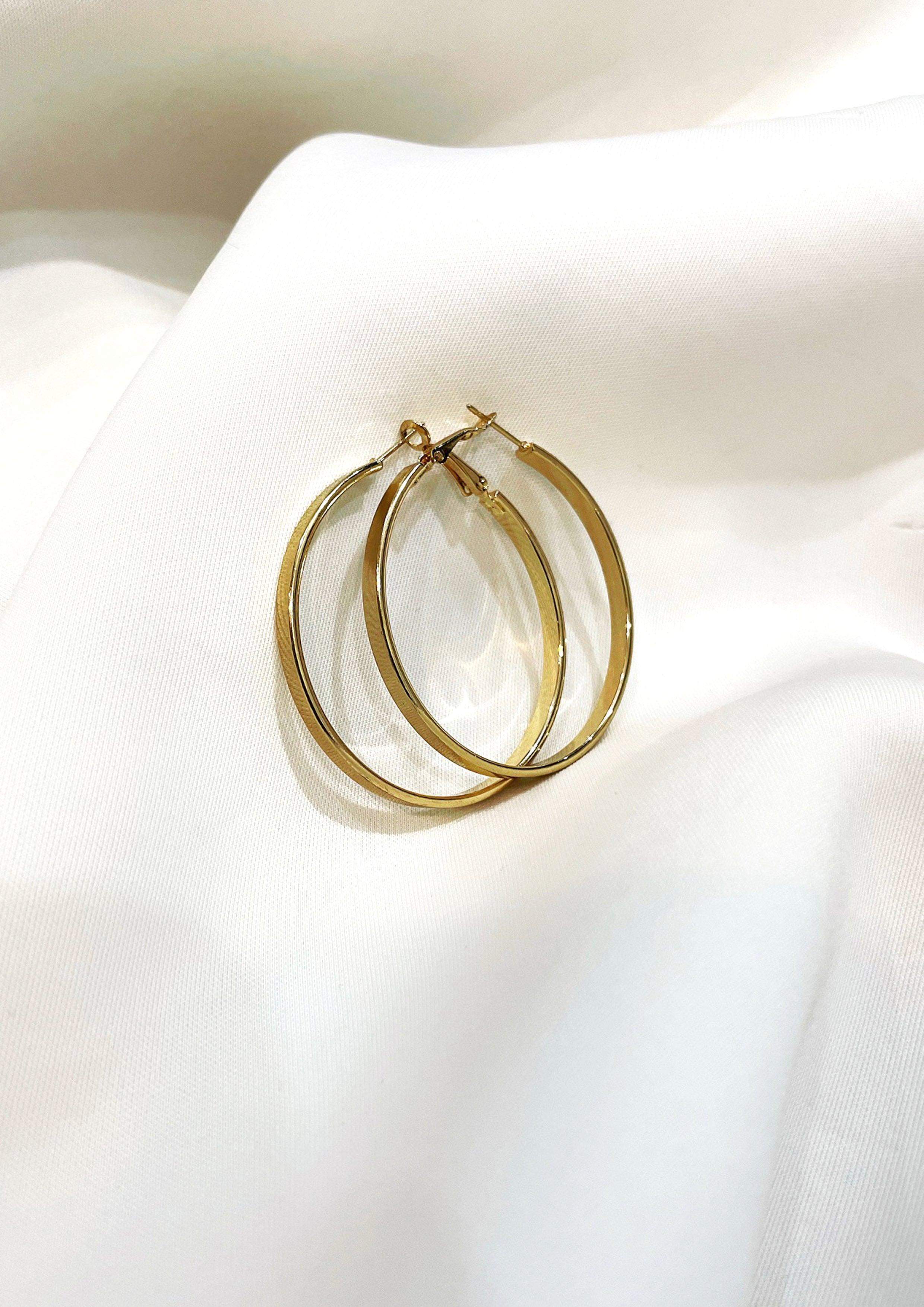 Gold Hoop Earrings - Medium-Slayink-accessories,earrings,Gold Earring,Gold hoops,hoop earrings,hoops,jewellery,medium gold hoops