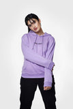 Embroidered  Oversized Hoodie Lilac - Fleece